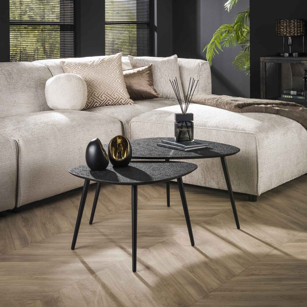 Couchtisch Set Metal Black Dreieck - lefurn.de