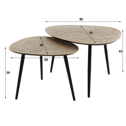 Couchtisch Set Metal Bronze Triangle - lefurn.de