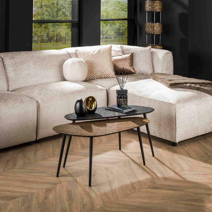 Metall Couchtisch Set im Nierenform,