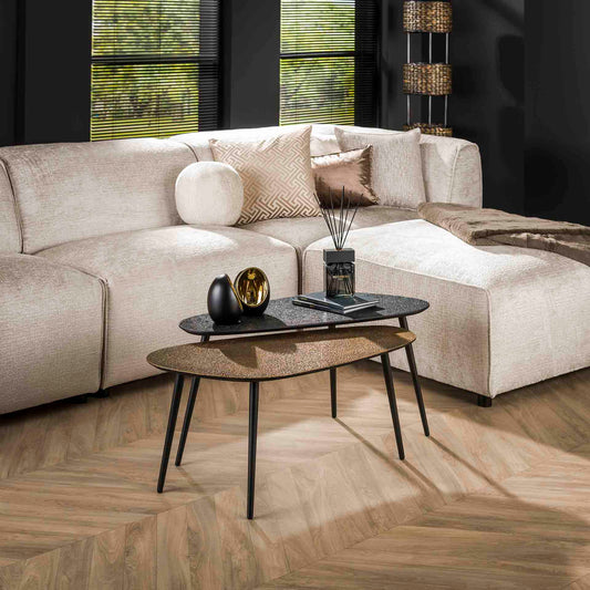 Metall Couchtisch Set im Nierenform,
