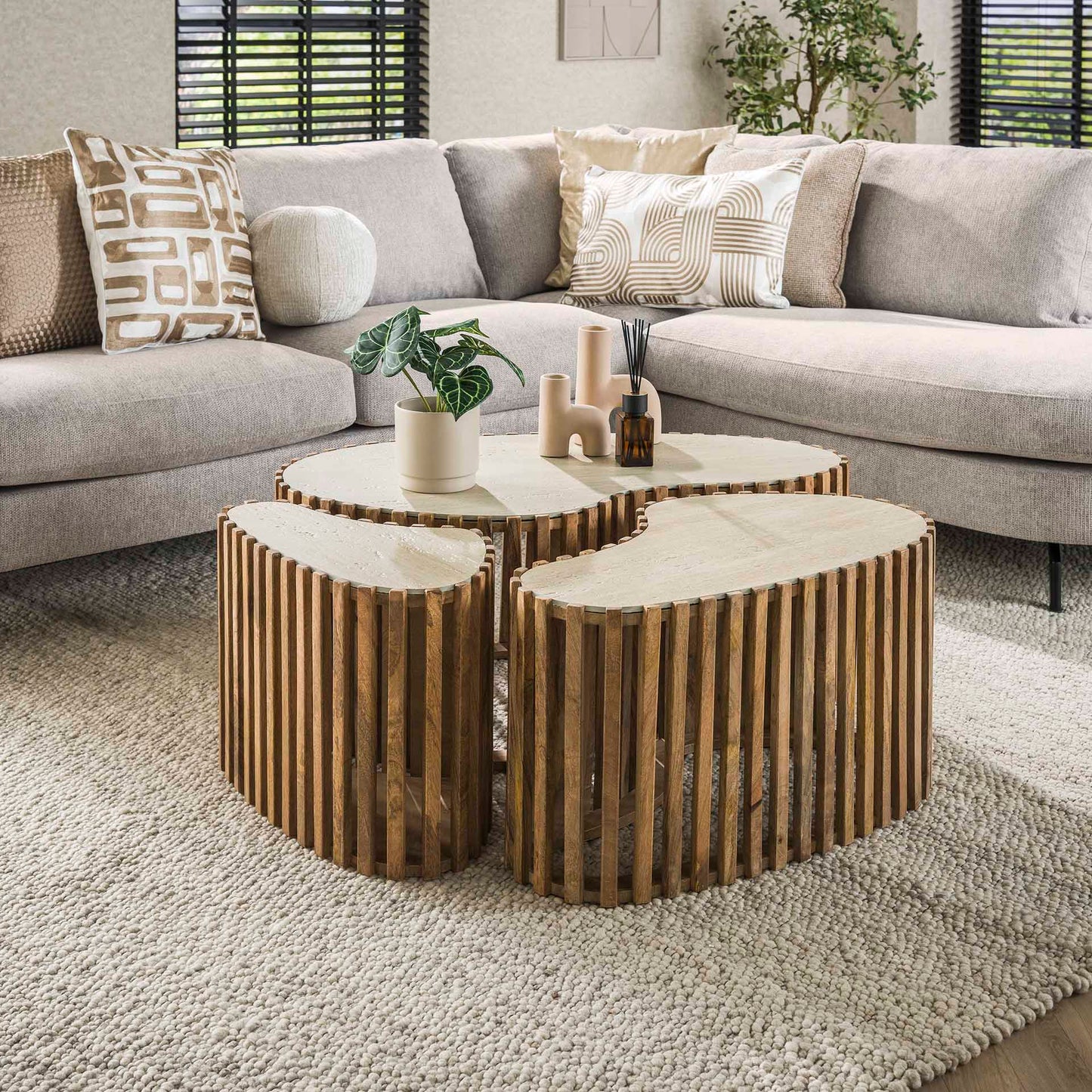 Couchtisch Set Nuovo Travertin - lefurn.de