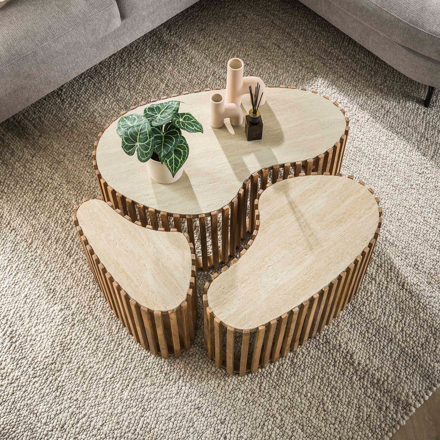Couchtisch Set Nuovo Travertin - lefurn.de