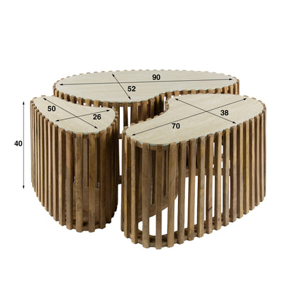 Couchtisch Set Nuovo aus Travertin, moderner Couchtisch in hellem Steinoptik, stilvolle Wohnzimmermöbel von lefurn.de