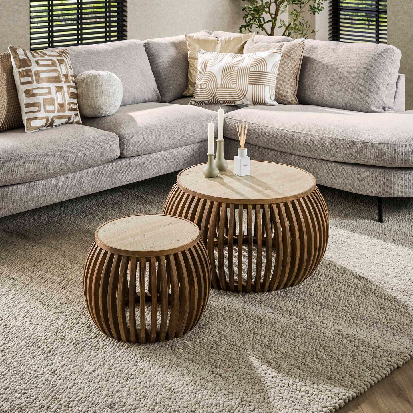 Couchtisch Set Nuovo Travertin Curve - lefurn.de
