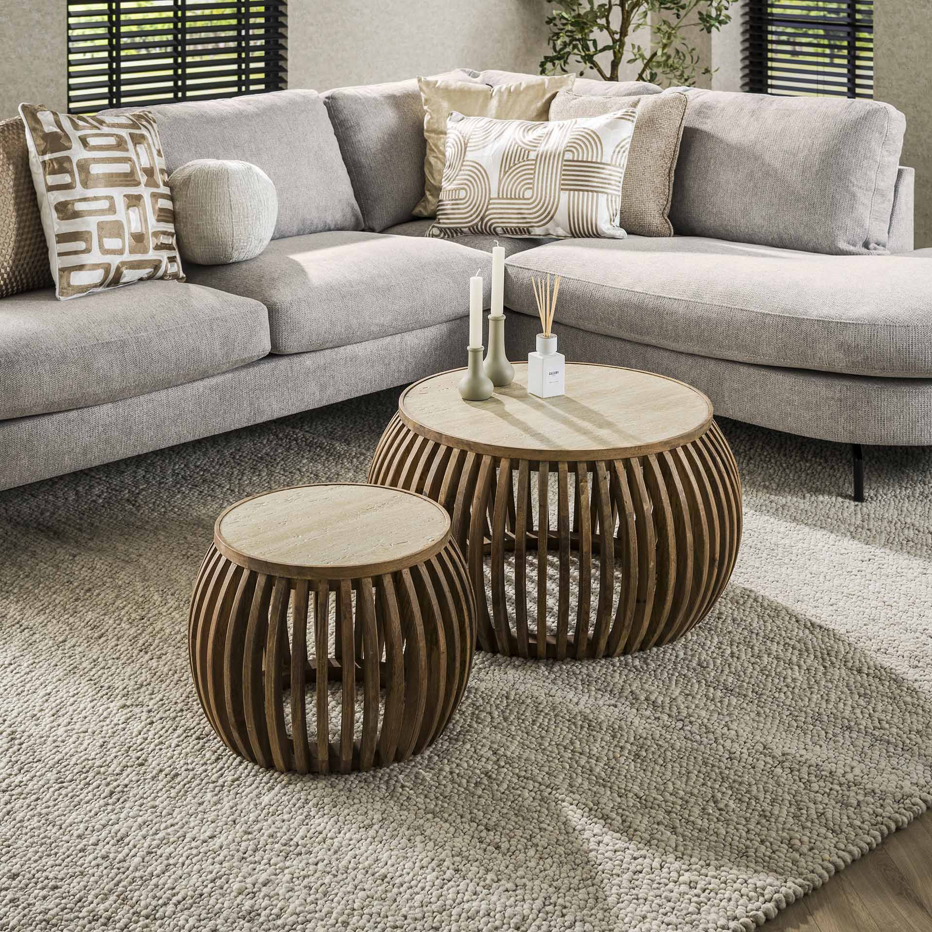 Couchtisch Set Nuovo Travertin Curve - lefurn.de