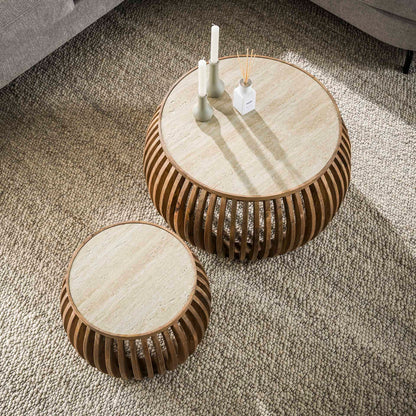 Couchtisch Set Nuovo Travertin Curve - lefurn.de