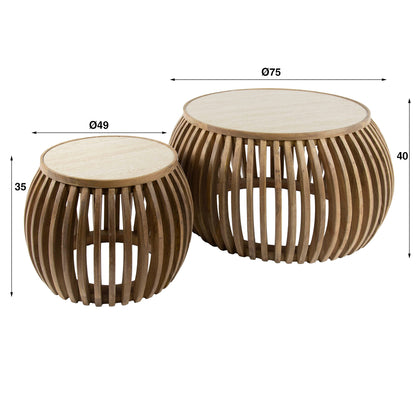 Couchtisch Set Nuovo Travertin Curve - lefurn.de