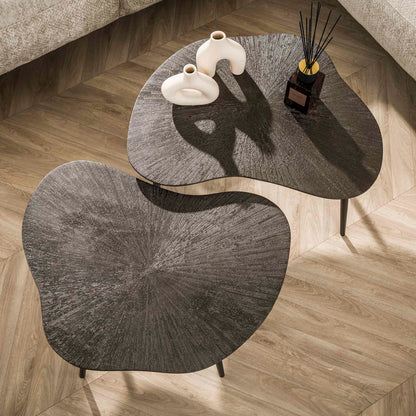 Couchtisch Set Ray Leaf von lefurn.de mit modernem Design und eleganten Oberflächen, ideal für Wohnzimmermöbel.