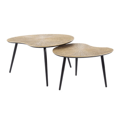 Couchtisch Set Ray Niere von lefurn.de, modernes Couchtisch-Design mit zwei Tischen in natürlichem Holzlook.