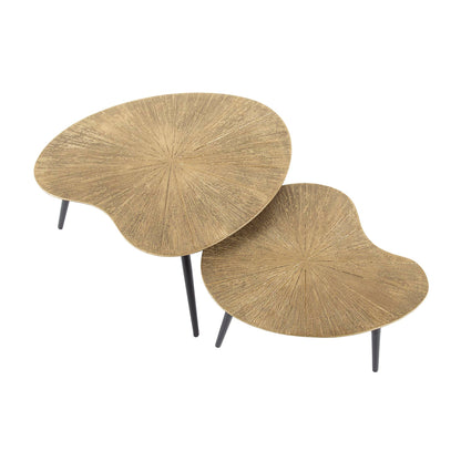 Couchtisch-Set Ray Niere von lefurn.de, modernes Design, aus Holz mit mehreren Tischen in natürlicher Optik.