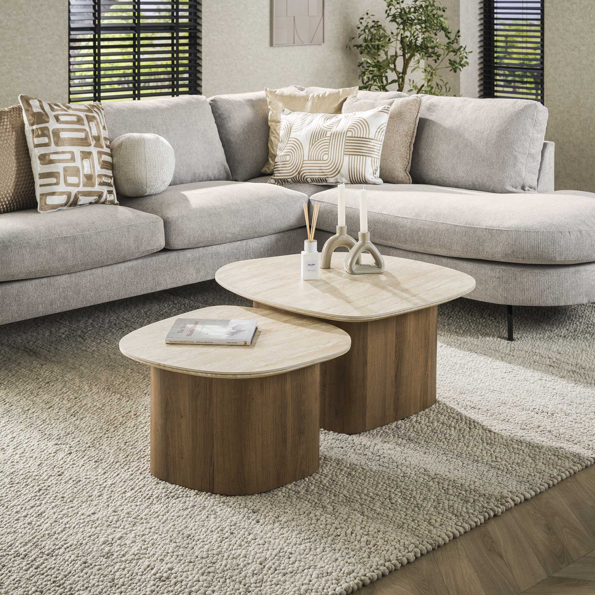 Couchtisch Set Romano Kiesel von lefurn.de 