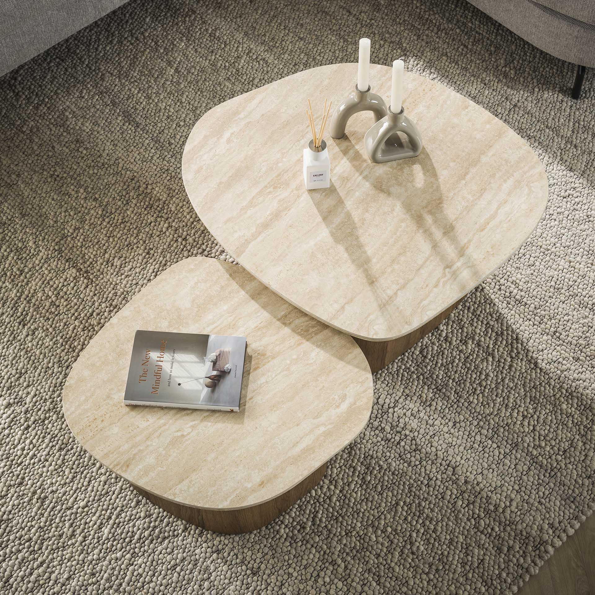Couchtisch Set Romano Kiesel von lefurn.de 