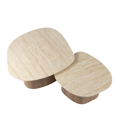 Elegantes Couchtisch-Set Romano Kiesel von lefurn.de 