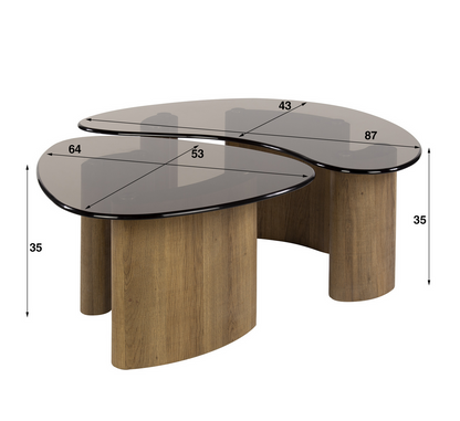 Elegantes Couchtisch-Set Tinto Organic von lefurn.de 