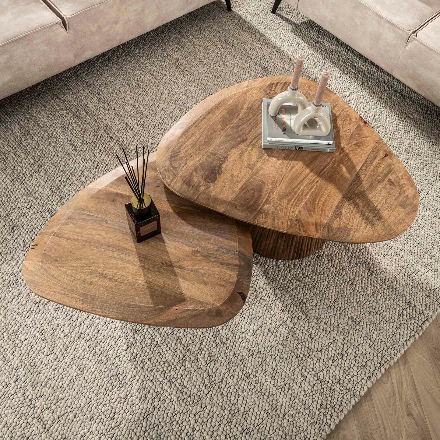 Dreiteiliges Couchtisch-Set Wave Dreieck von lefurn.de 