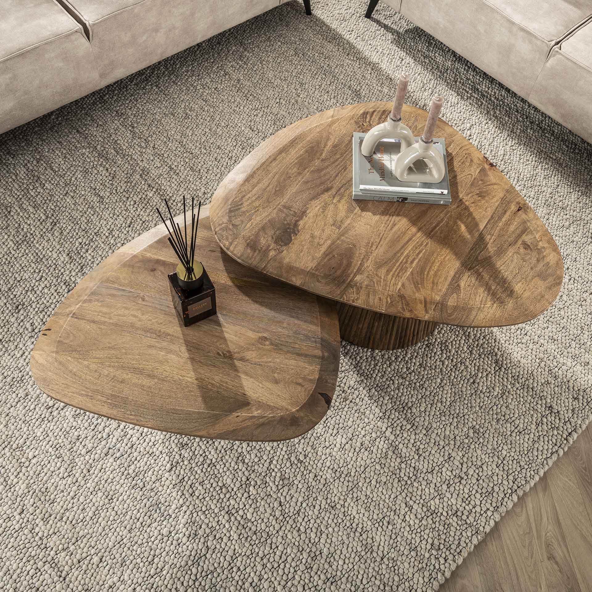 Dreiteiliges Couchtisch-Set Wave Dreieck von lefurn.de 