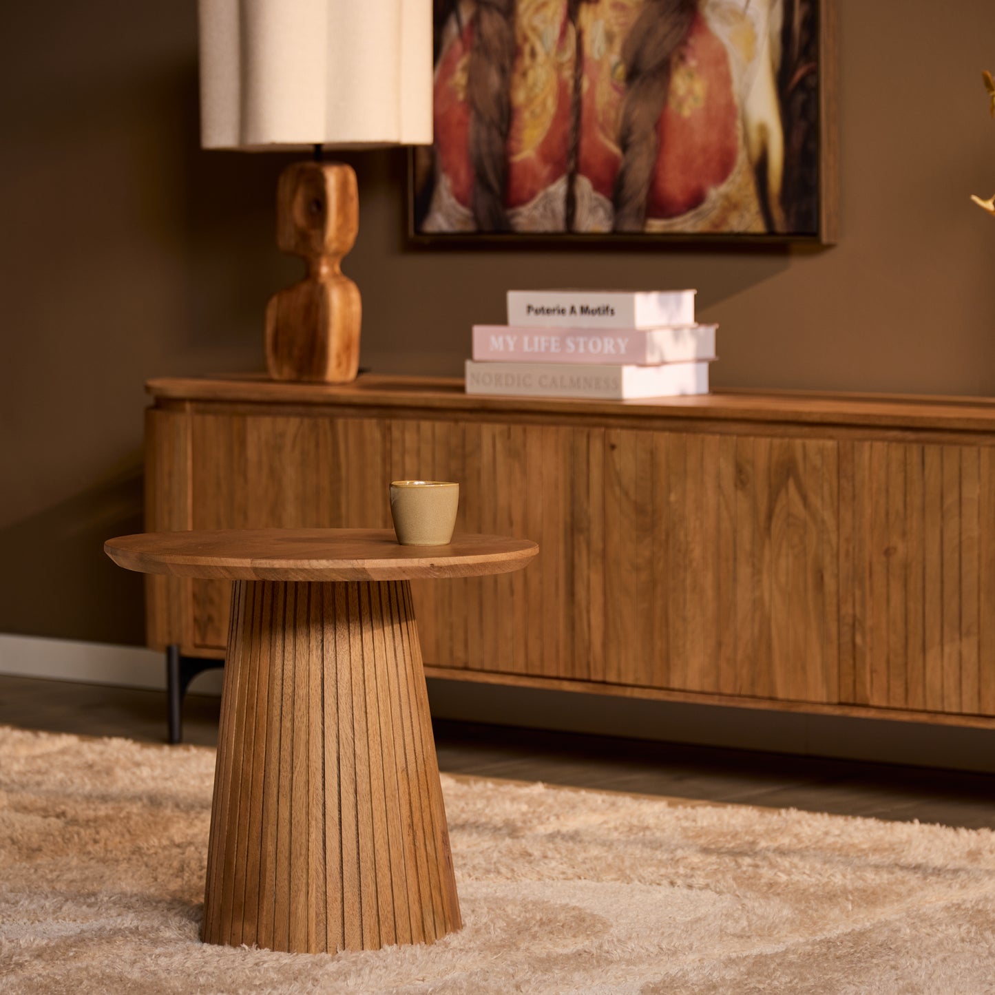 Couchtisch Solana Natur von lefurn.de aus Holz mit natürlichem Finish, rechteckiges Design für das Wohnzimmer.