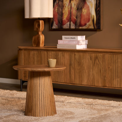 Couchtisch Solana Natur von lefurn.de aus Holz mit natürlichem Finish, rechteckiges Design für das Wohnzimmer.