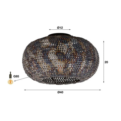 Deckenlampe Armor von lefurn.de mit modernem Design und metallischem Finish, ideal für Wohnzimmer und Essbereich.