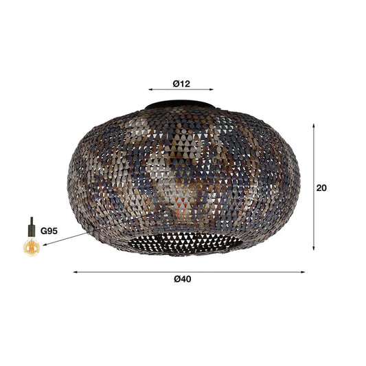 Deckenlampe Armor von lefurn.de mit modernem Design und metallischem Finish, ideal für Wohnzimmer und Essbereich.