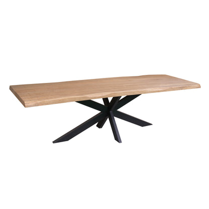Esstisch Dakota mit Baumkante, rechteckiger Esstisch aus Holz, naturbelassenes Design, 160x90 cm, von lefurn.de