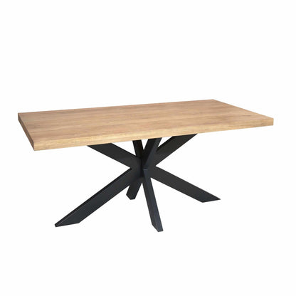 Großer Esstisch Dakota von lefurn.de aus Holz mit quadratischem Design und modernem Stil, Blick auf die Tischplatte und Beine
