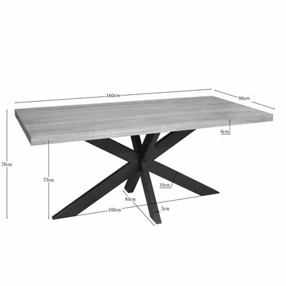 Großer Esstisch Dakota von lefurn.de aus Holz mit rechteckigem Design, 160x90 cm, elegantes Möbelstück für den Essbereich