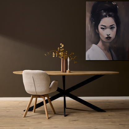 Moderner Esstisch Wolke Organic von lefurn.de mit 180x84 cm Holzoberfläche und organischem Design