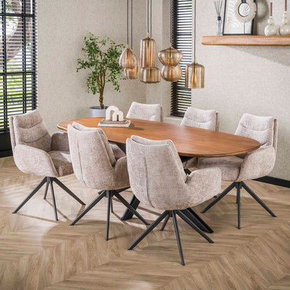 Großer Esstisch Cliff von lefurn.de mit 215 cm Länge, aus Holz mit modernem Design, perfekt für Esszimmer.