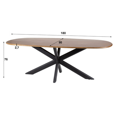 Großer Esstisch Cliff von lefurn.de, 215 cm lang, aus Holz mit modernem Design für gemütliche Esszimmer.