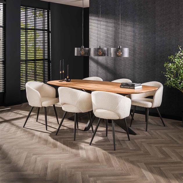 Großer Esstisch Arhus 215 von lefurn.de, aus Holz gefertigt, mit elegantem Design und glatter Oberfläche, perfekt für den Essbereich