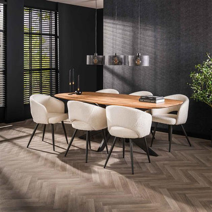 Großer Esstisch Arhus 215 von lefurn.de, aus Holz gefertigt, mit elegantem Design und glatter Oberfläche, perfekt für den Essbereich