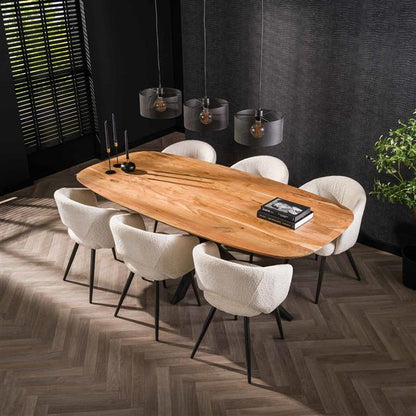 Moderner Esstisch Arhus 215 von lefurn.de mit hellem Holzfinish und stabilem Design, perfekt für Esszimmer und Familienessen.