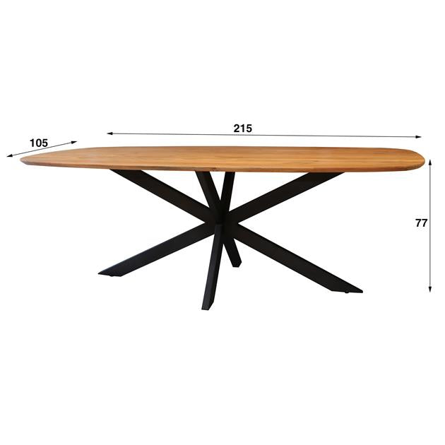 Großer Esstisch Arhus 215 aus Holz von lefurn.de, mit stilvollem Design und massiver Oberfläche für gemütliche Esszimmer.