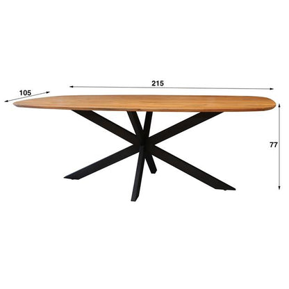 Großer Esstisch Arhus 215 aus Holz von lefurn.de, mit stilvollem Design und massiver Oberfläche für gemütliche Esszimmer.