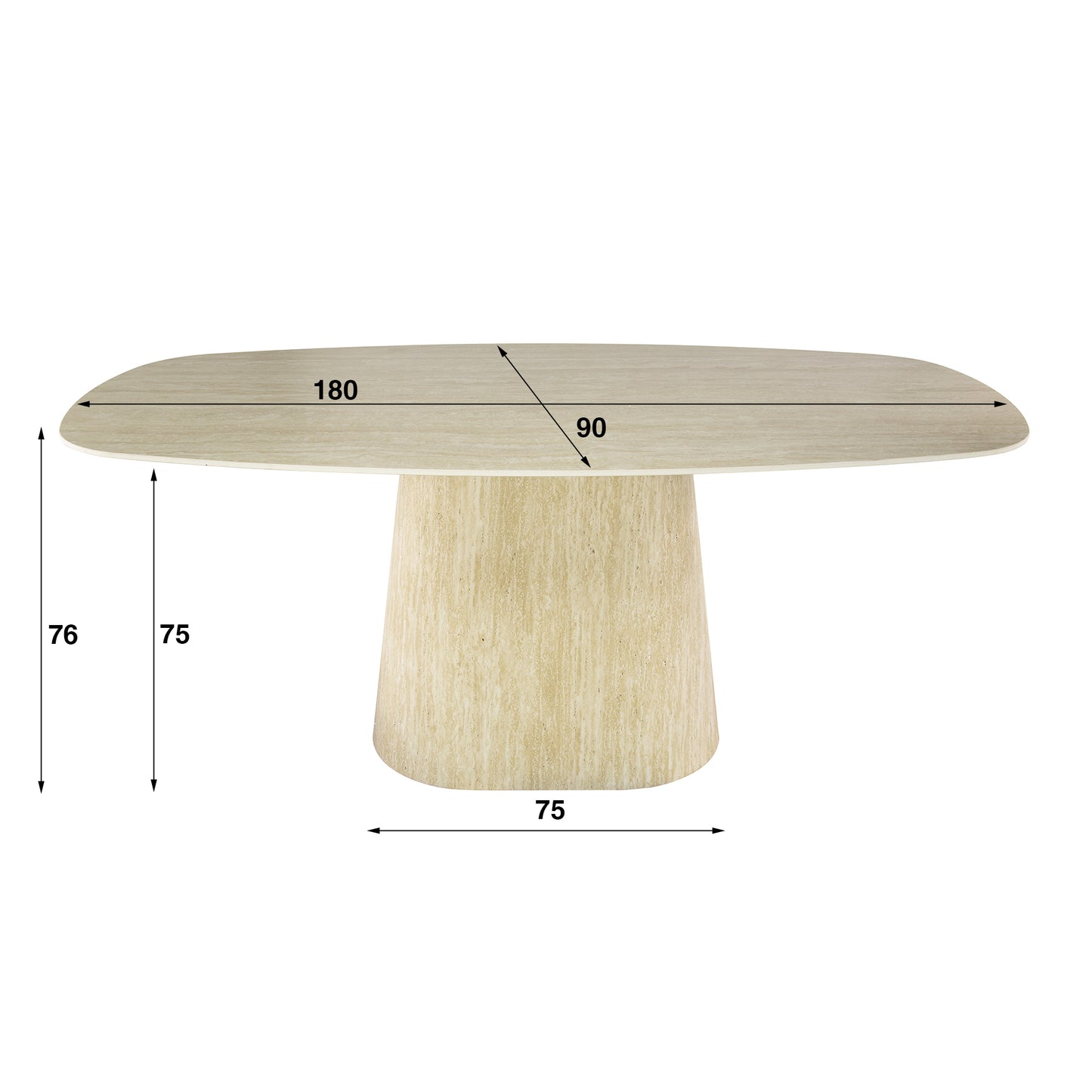 Großer Esstisch Centro 180 aus Holz von lefurn.de 