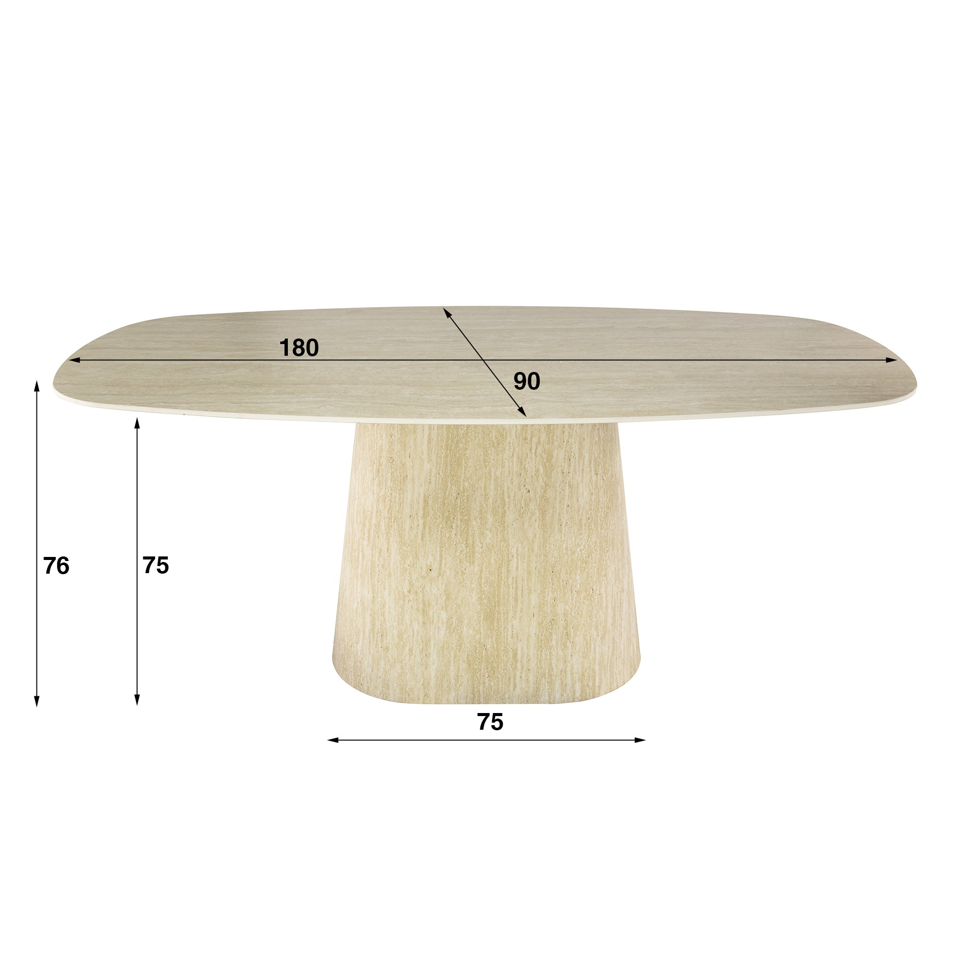 Großer Esstisch Centro 180 aus Holz von lefurn.de 