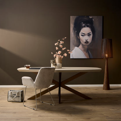 Moderner Esstisch Madison Sand von lefurn.de mit hellem Holzdesign und stabilem Tischgestell, ideal für Esszimmer oder Küche