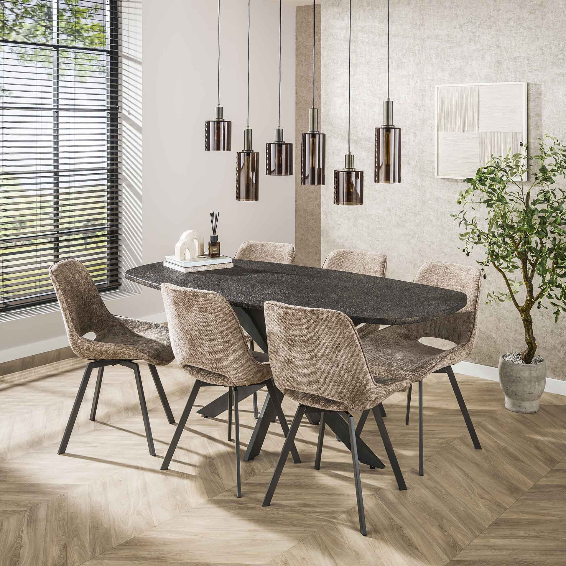 Moderner metallic Esstisch 180 cm von lefurn.de 
