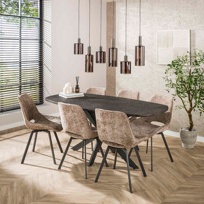 Moderner metallic Esstisch 180 cm von lefurn.de 