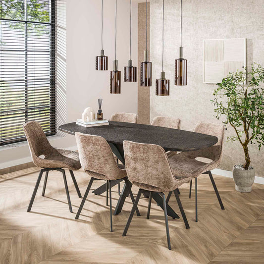 Moderner metallic Esstisch 180 cm von lefurn.de 