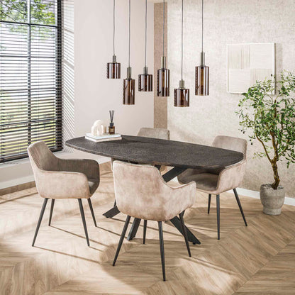 Moderner metallic Esstisch 180 cm von lefurn.de