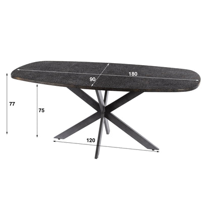 Moderner metallic Esstisch 180 cm von lefurn.de 