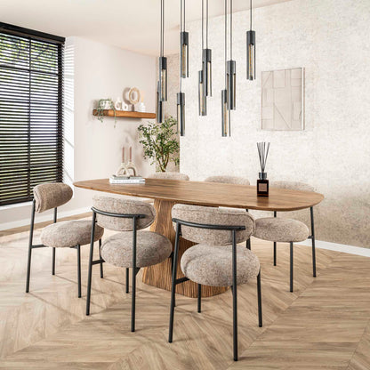 Moderner Esstisch Wave Säule 215 von lefurn.de mit massiver Platte und eleganter Säulenbasis für den Essbereich