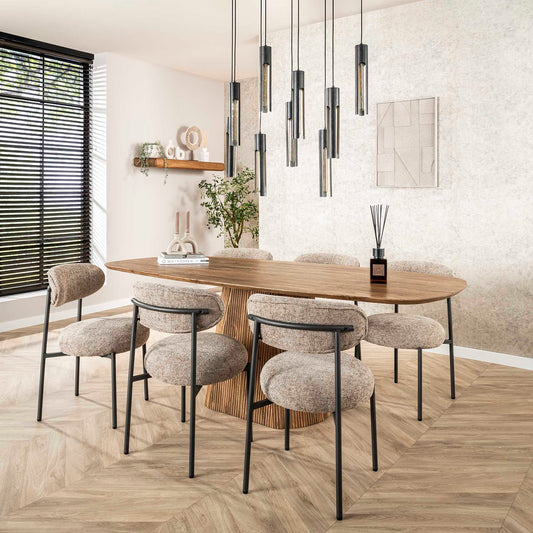 Moderner Esstisch Wave Säule 215 von lefurn.de mit massiver Platte und eleganter Säulenbasis für den Essbereich