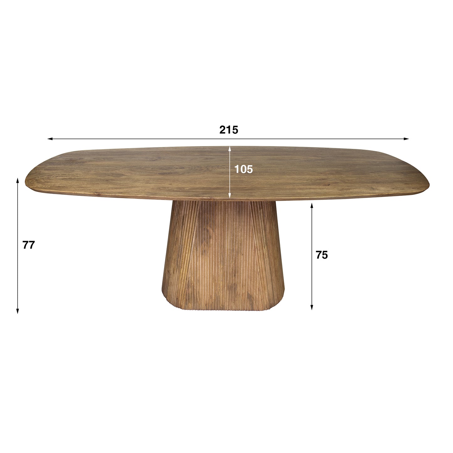 Großer Esstisch Wave Säule von lefurn.de mit modernem Design, aus Holz gefertigt, ideal für Esszimmer und Familienessen.