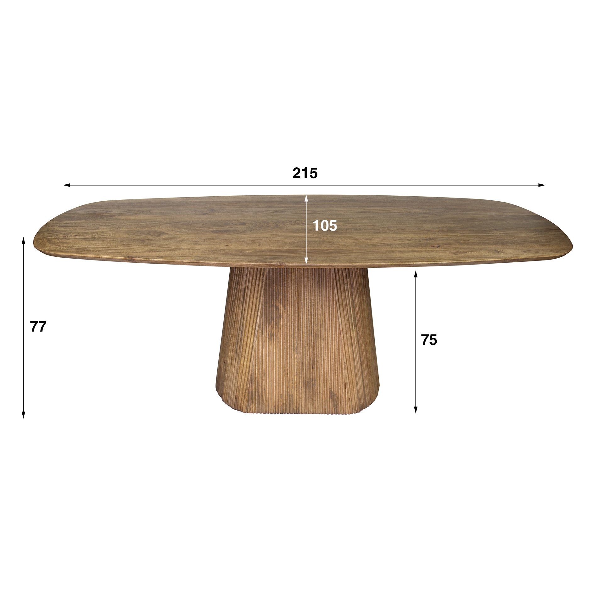 Großer Esstisch Wave Säule von lefurn.de mit modernem Design, aus Holz gefertigt, ideal für Esszimmer und Familienessen.
