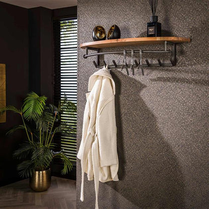Runde Garderobe von lefurn.de mit acht Haken, aus Holz gefertigt, ideal für Flur oder Eingangsbereich