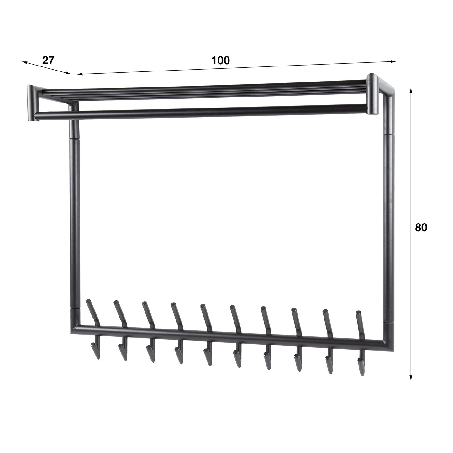 Kleiderhakenstab aus Holz für Garderobe, 20H, von lefurn.de,