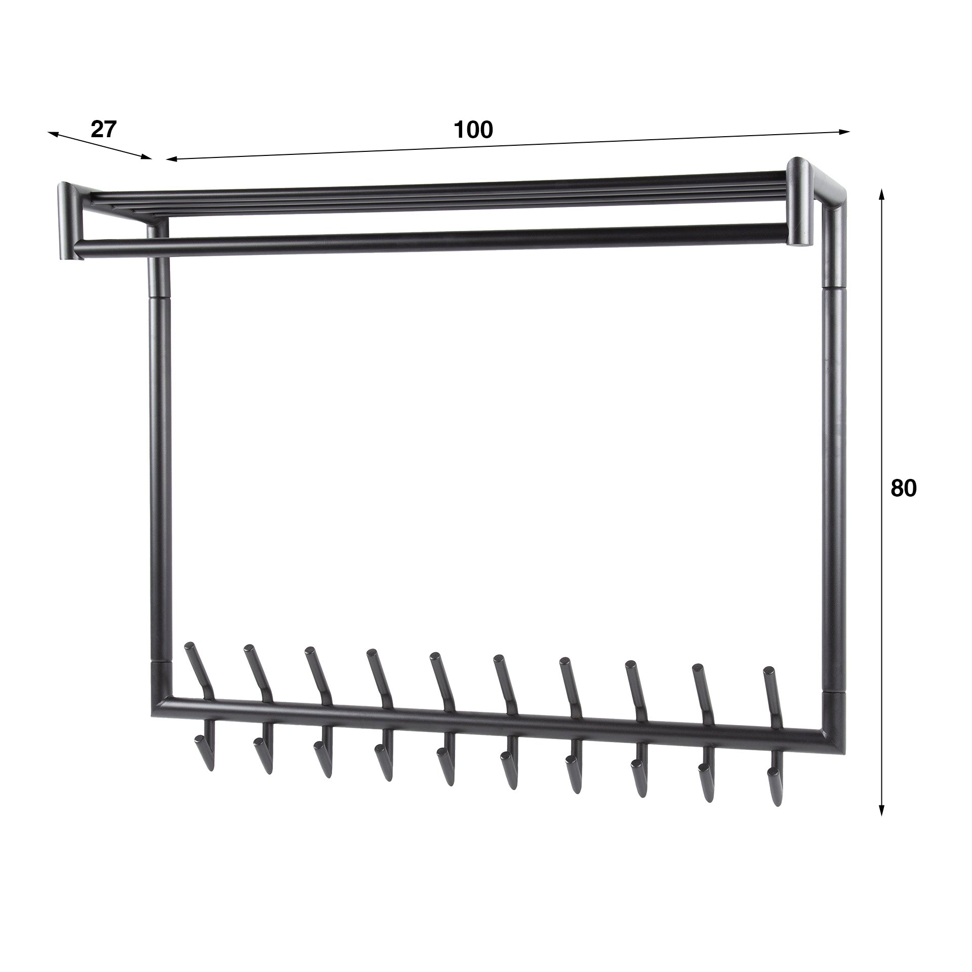 Kleiderhakenstab aus Holz für Garderobe, 20H, von lefurn.de,
